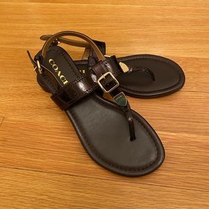 Coach leather sandals (Cassidy Oxblood Pearl), 6.5